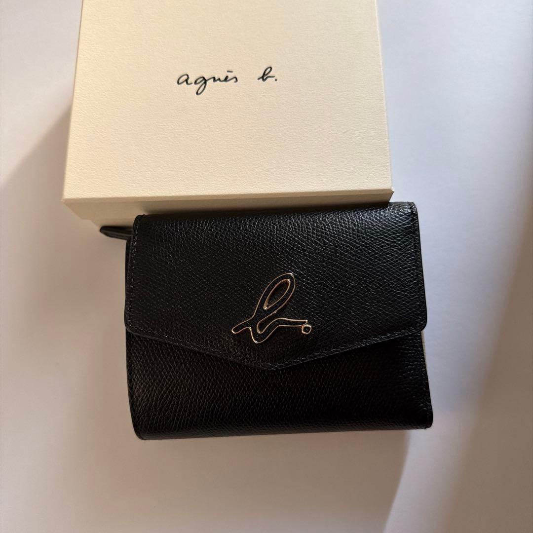 agnès b. 二つ折り財布 ブラック