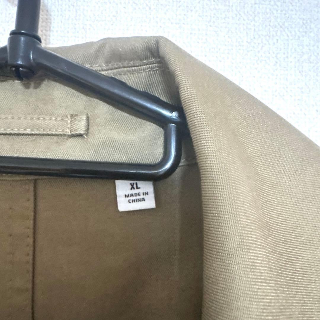 ユニクロU ステンカラーコート 2022SS カーキXL ベージュ