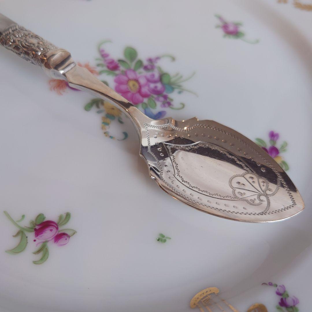 白蝶貝ハンドル　マザーオブパール　アンティーク　スプーン　シルバー