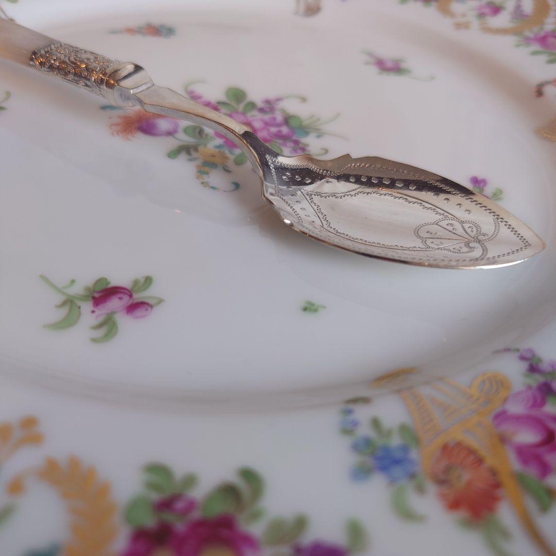 白蝶貝ハンドル　マザーオブパール　アンティーク　スプーン　シルバー