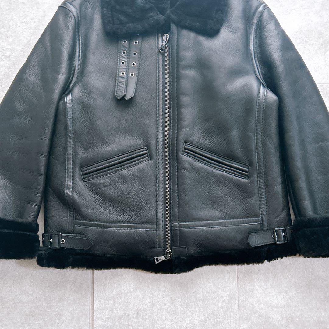 【美品✨】B-3 Flight Jacket シャーリング ムートン　黒 L