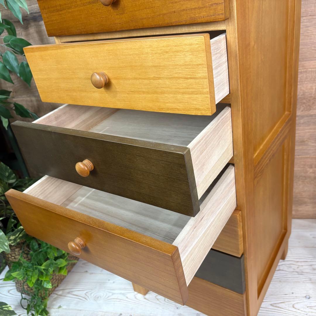 訳あり品【127】ナチュラルウッド桐材無垢木製カラー多引き出し7段チェストタンス