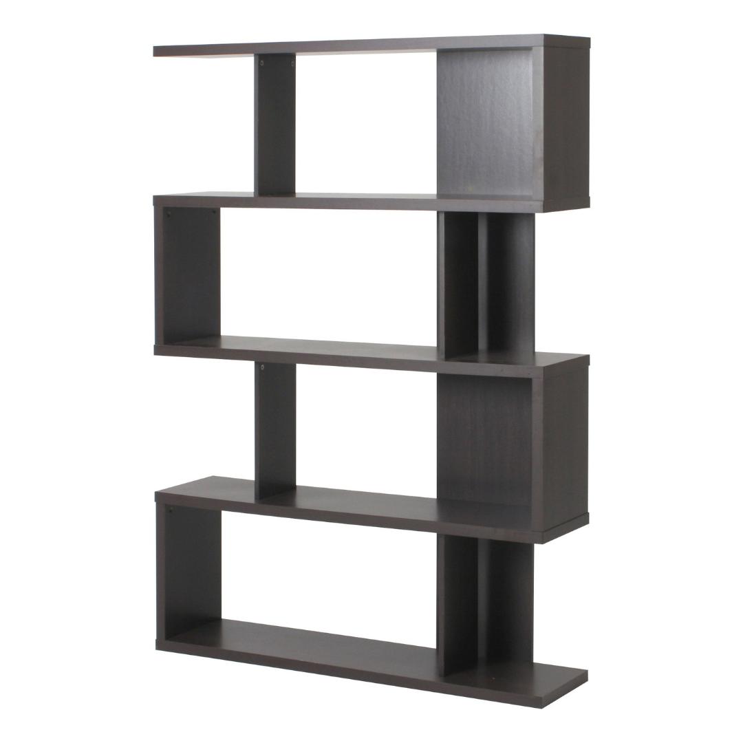 縦横可能 S型ディスプレイラック/収納棚 4段 ブラウン