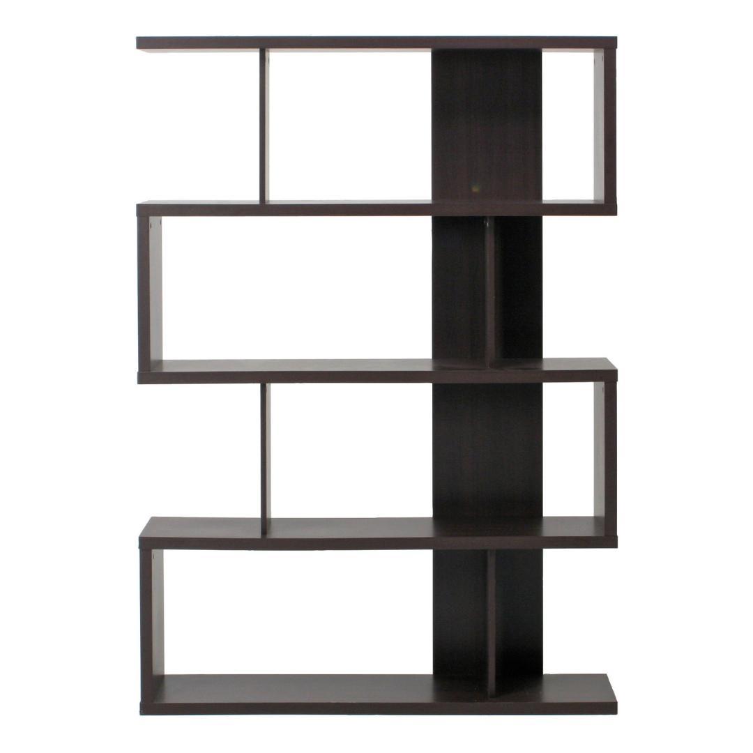 縦横可能 S型ディスプレイラック/収納棚 4段 ブラウン