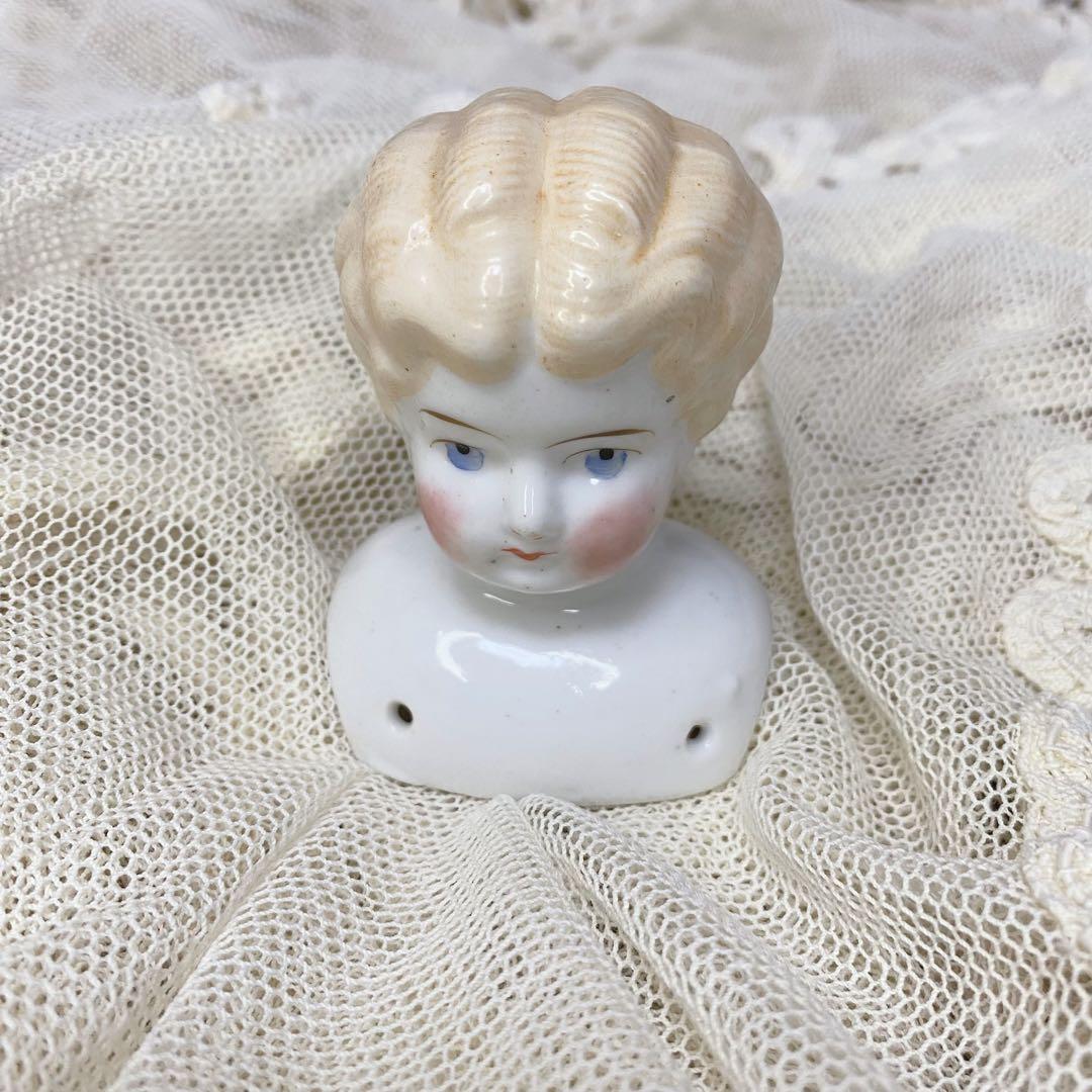 ドイツアンティーク チャイナヘッドドール ヘッド ブロンド