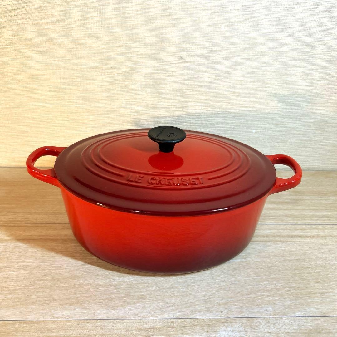ルクルーゼ　ココットオーバル　25cm チェリーレッド　両手鍋　鍋