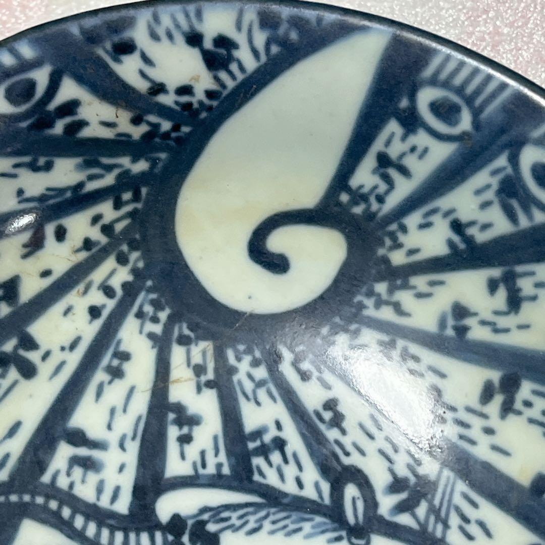 五良大甫呉祥瑞造 中国 清時代 手描き　骨董品 染付皿 陶芸古美術。