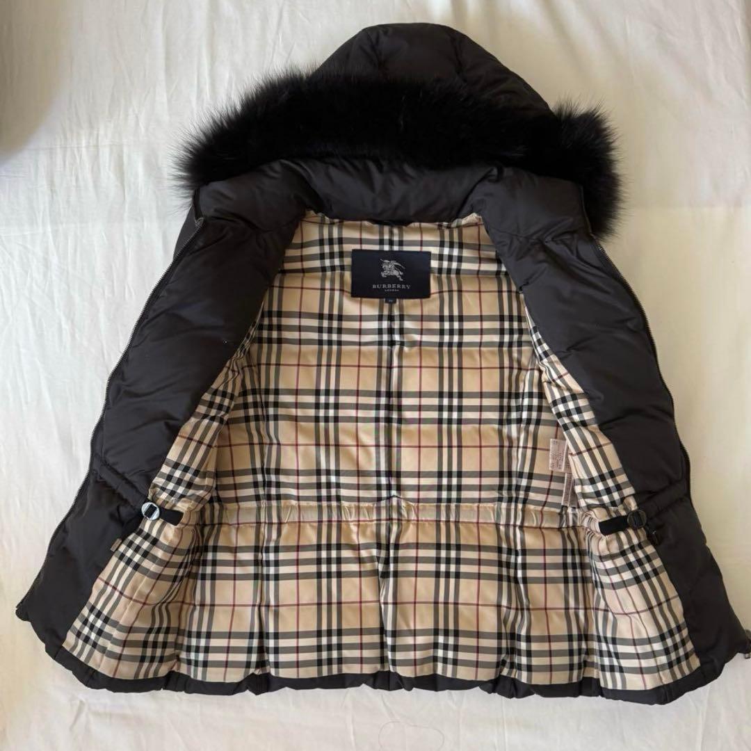 BURBERRY LONDON フォックスファーダウンベスト ブラック 38
