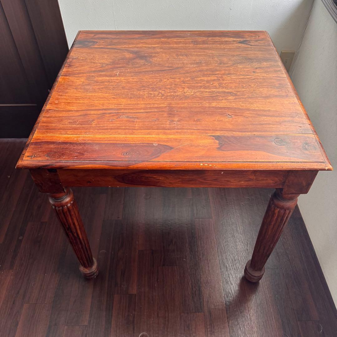 アンティーク無垢材テーブル　ブロカント 古道具 作業台 ダイニングテーブル 四角