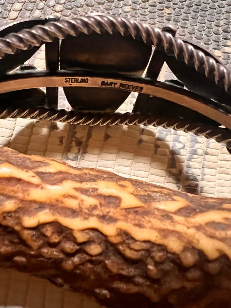 シルバーバングル ナバホ族 Gary Reeves 英書体サイン 初期タイプ