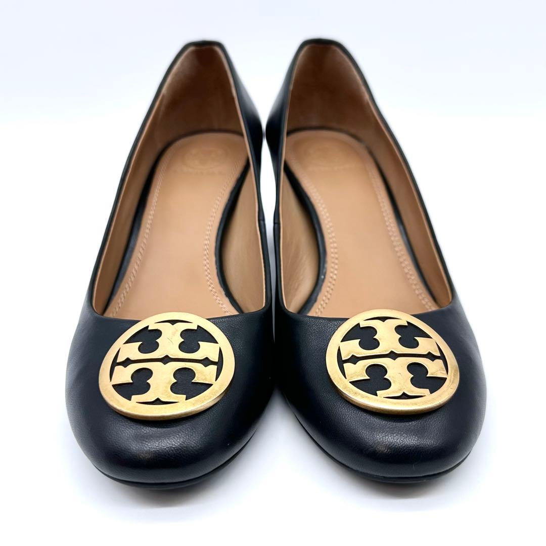 ほぼ未使用✨トリーバーチ BENTON レザー パンプス サークルロゴ 24cm