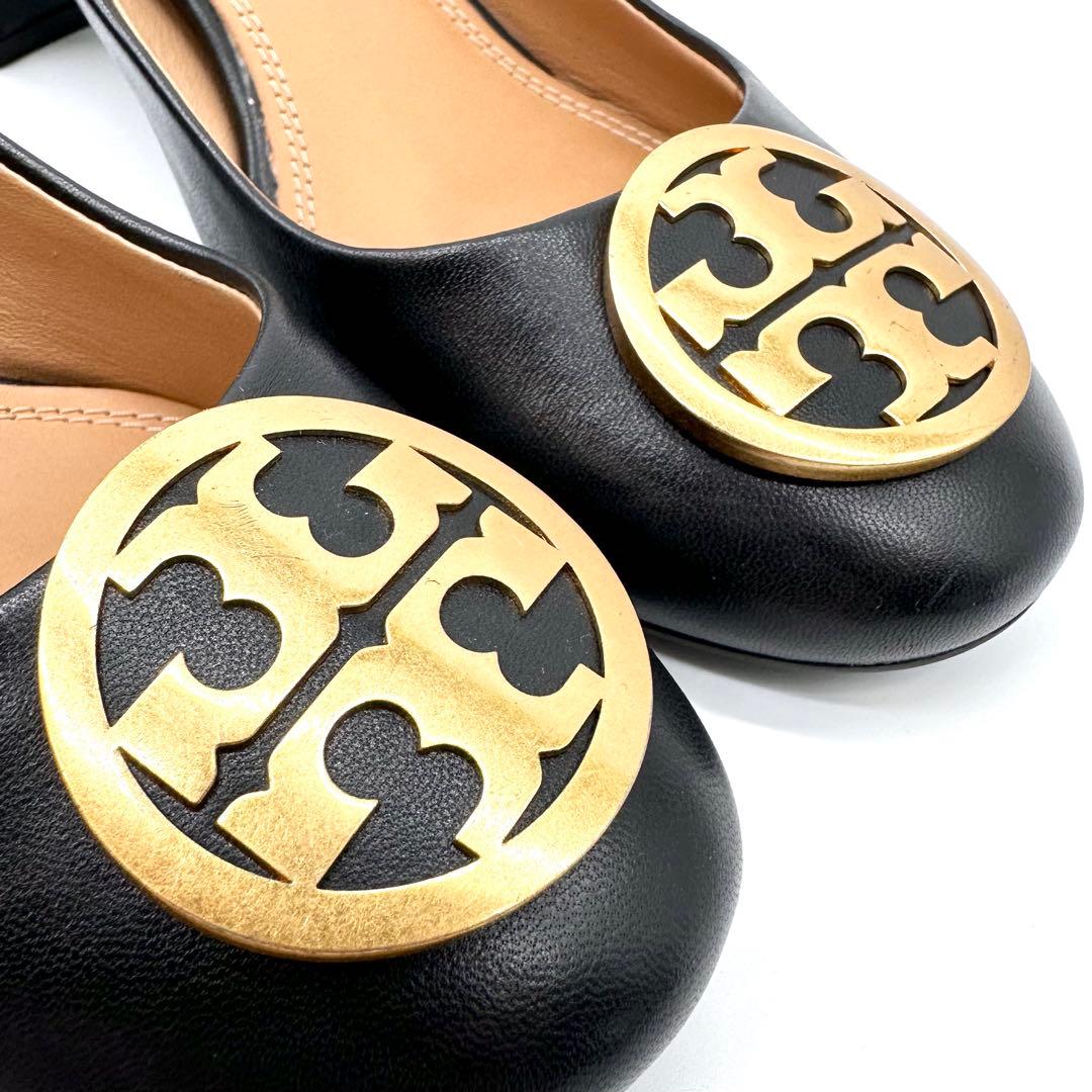 ほぼ未使用✨トリーバーチ BENTON レザー パンプス サークルロゴ 24cm