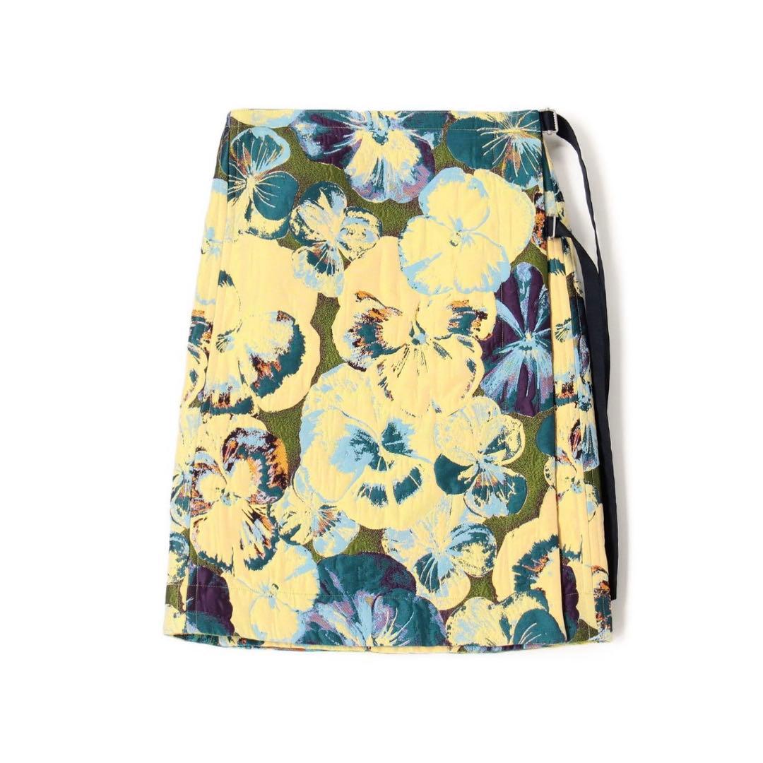 CABaN フラワージャカード リバーシブルラップスカート