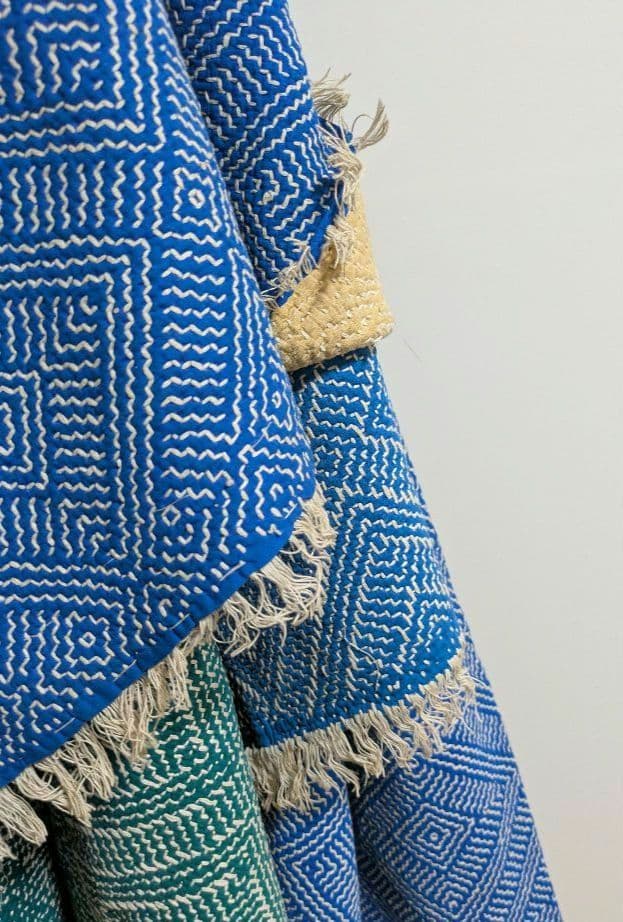 #187 ヴィンテージ ラリーキルト / カンタキルト カバー 厚手 希少 青