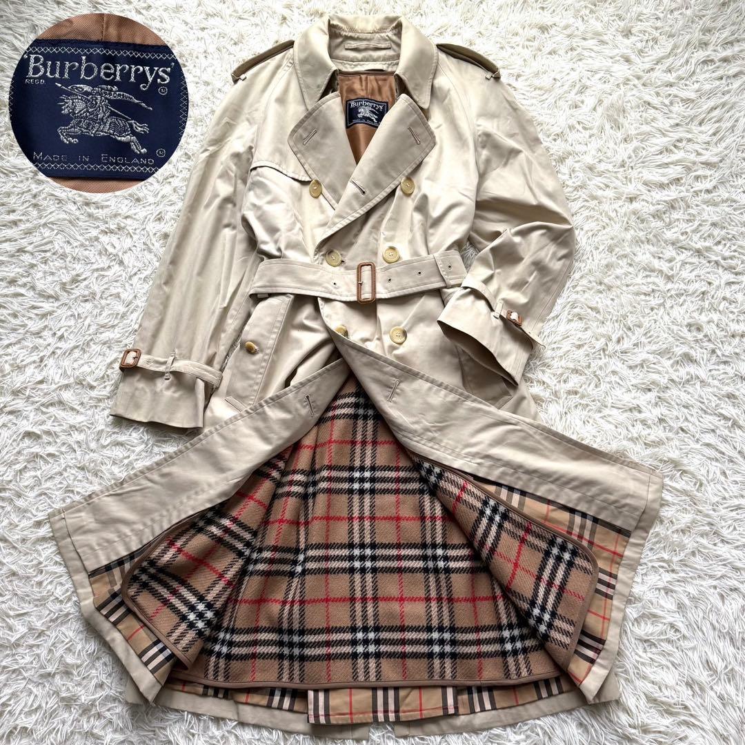 美品 着丈117 バーバリー ライナー ベルト付 トレンチコート ノバチェック