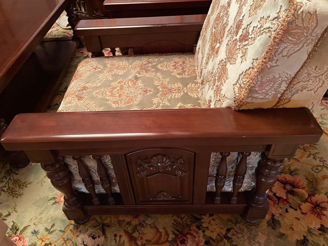 クラシック花柄デザイン アームチェア　シド④