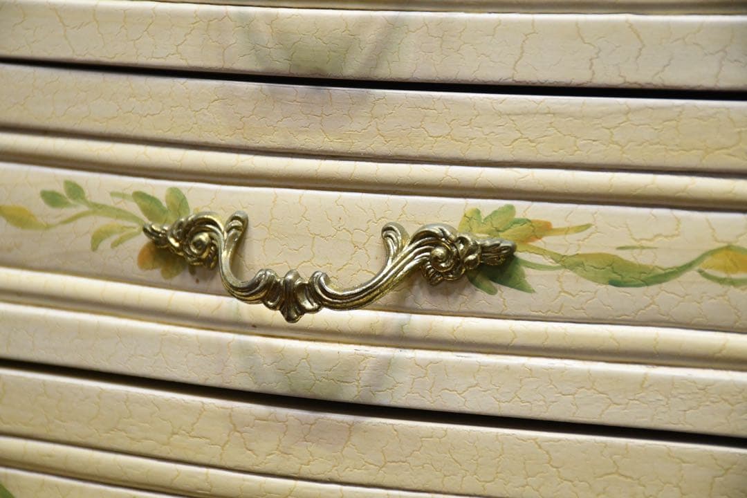 EDC61 イタリア製 猫脚 ハンドペイント ロココ調 コンソールチェスト 3段