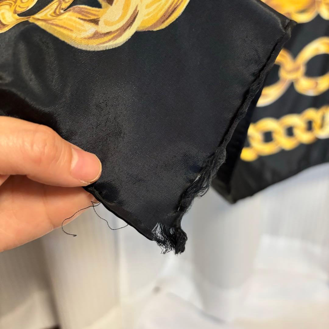 【kay】シャネル スカーフ ココマーク チェーン シルク ブラック