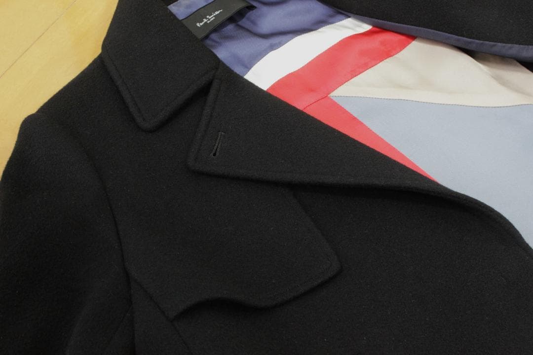 18【極美品】ポールスミス ブラック チェスターコート 40 レディース M