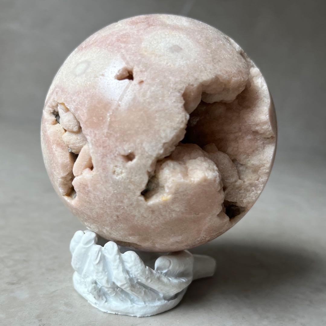 ピンクアメジスト　フラワーアゲート　共生　桜瑪瑙　スフィア　天然石