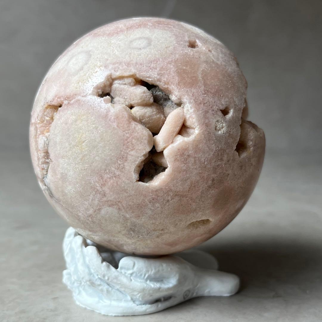 ピンクアメジスト　フラワーアゲート　共生　桜瑪瑙　スフィア　天然石