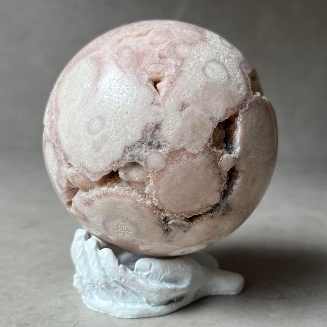 ピンクアメジスト　フラワーアゲート　共生　桜瑪瑙　スフィア　天然石