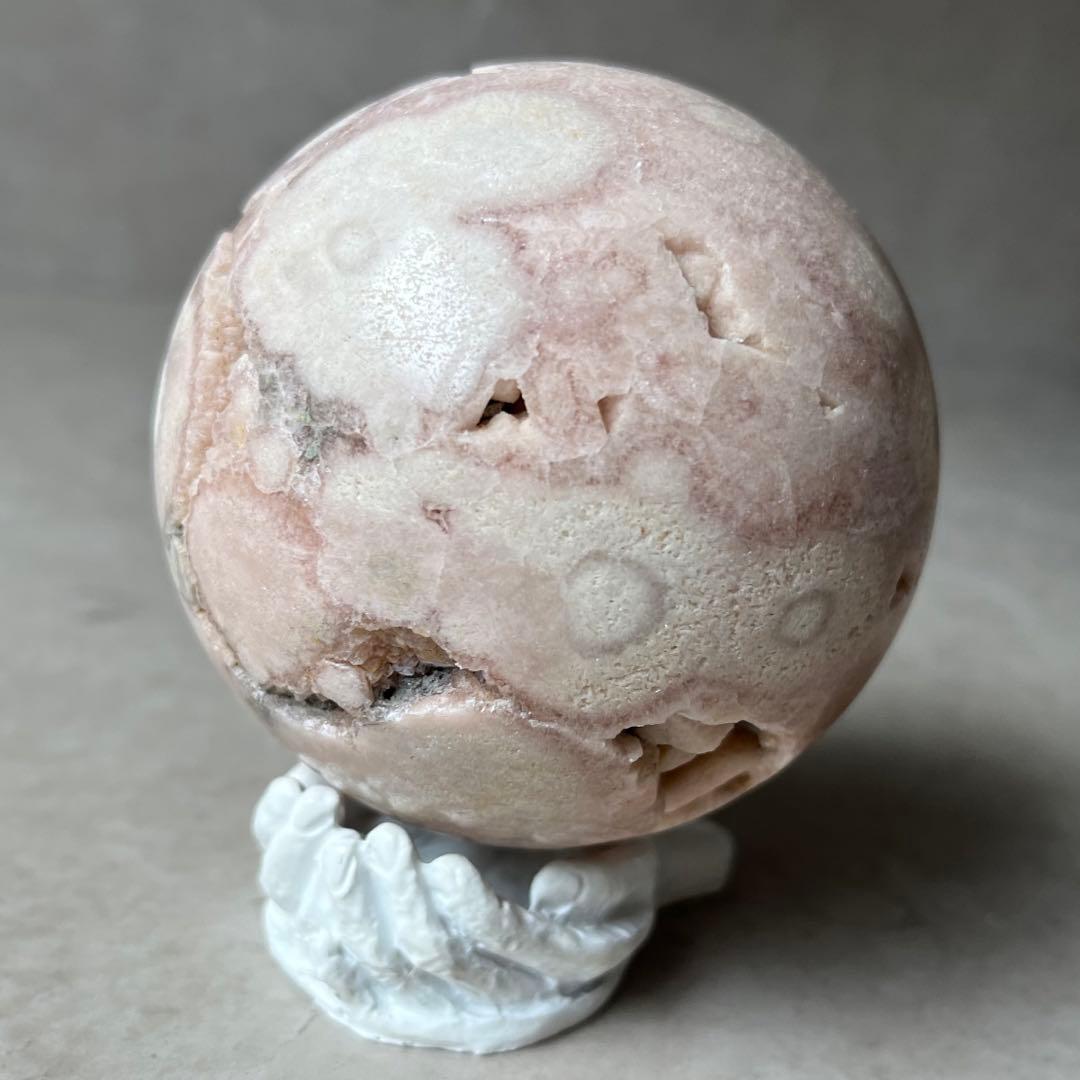 ピンクアメジスト　フラワーアゲート　共生　桜瑪瑙　スフィア　天然石