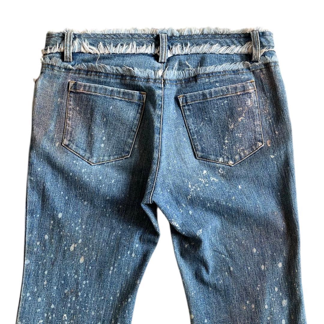 00s TORNADO MART FEMME ブリーチ フリンジ フレアデニム