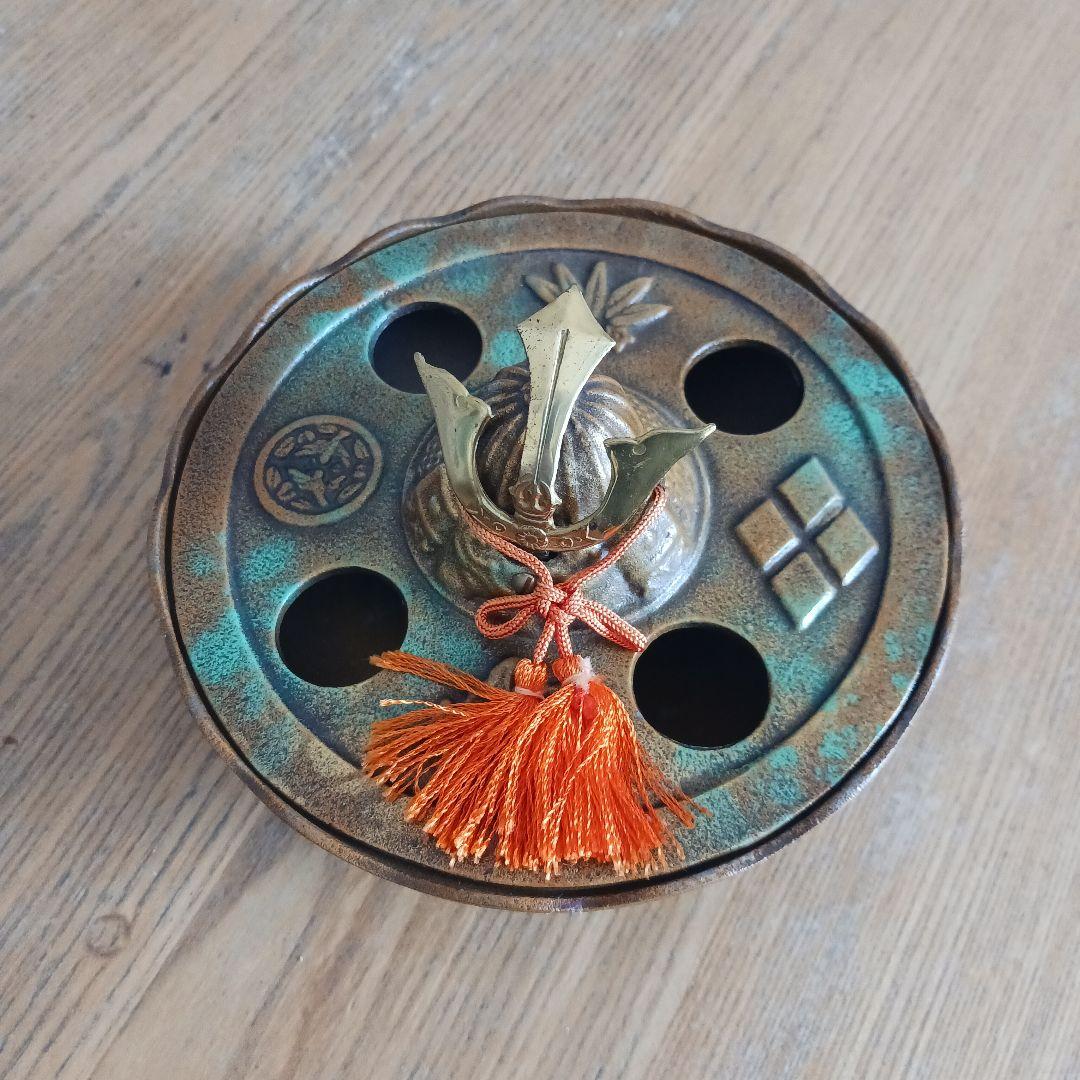 兜　灰皿　香炉　鋳物　万右衛門　ヴィンテージ 置物