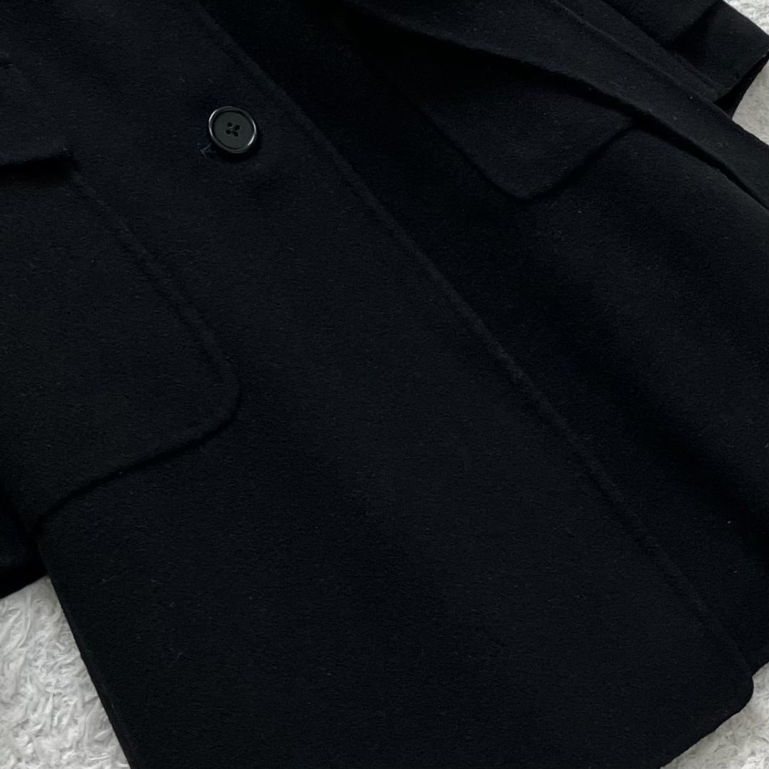 クチートアマーノ✨マックスマーラ ロングコート ベルト アンゴラ 黒 40 L