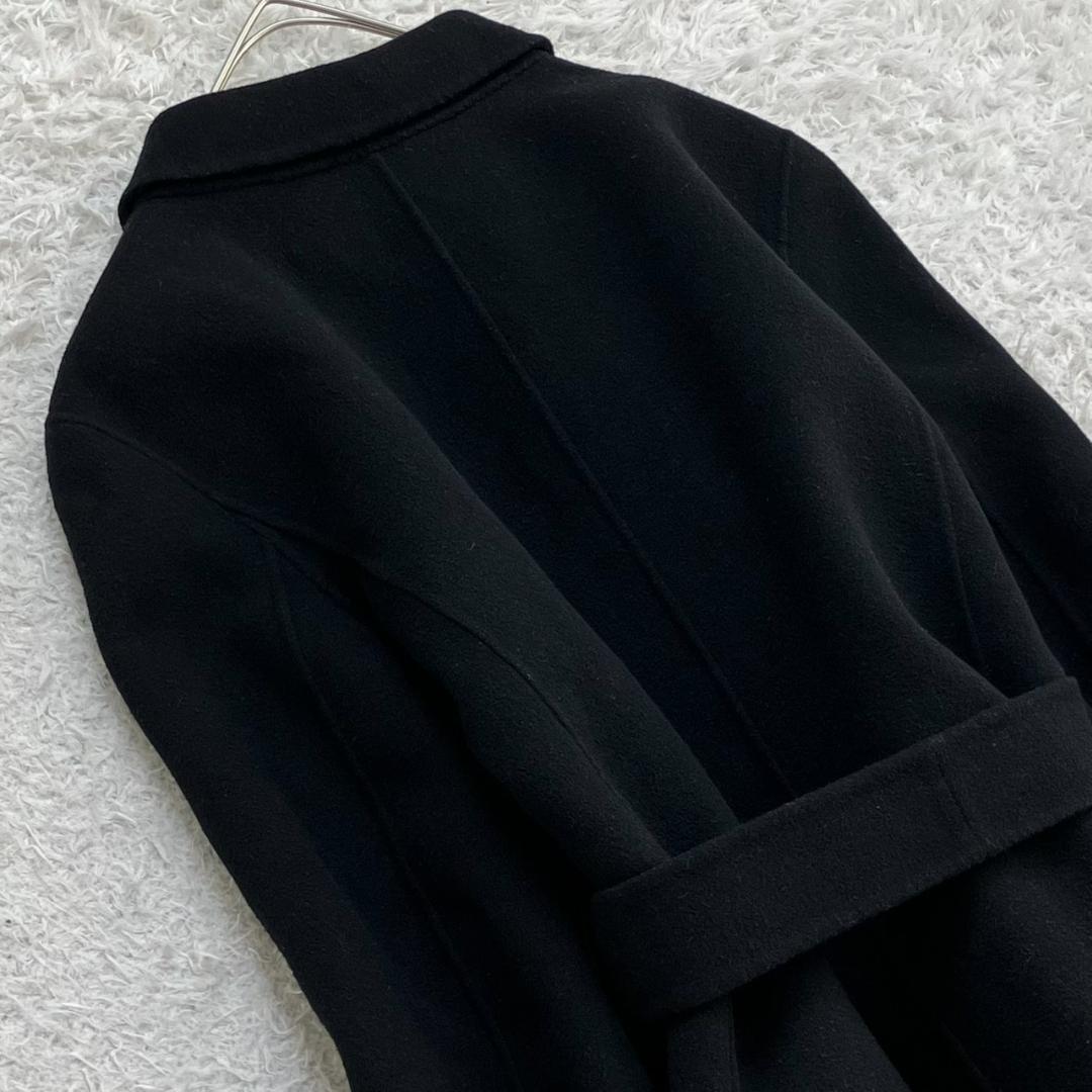 クチートアマーノ✨マックスマーラ ロングコート ベルト アンゴラ 黒 40 L