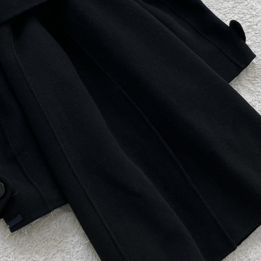 クチートアマーノ✨マックスマーラ ロングコート ベルト アンゴラ 黒 40 L