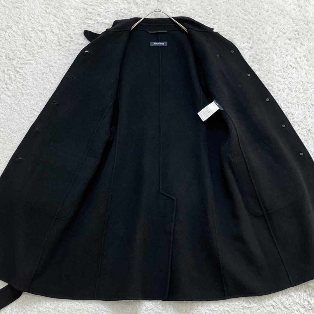 クチートアマーノ✨マックスマーラ ロングコート ベルト アンゴラ 黒 40 L