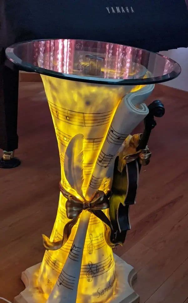 光るヴァイオリン机 イタリア製骨董品 オシャレなインテリア 机