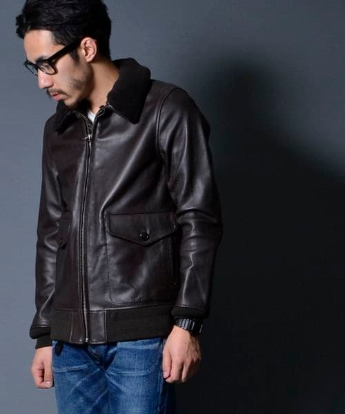 AMERICAN RAG CIE 2WAYG1レザージャケット 2 黒