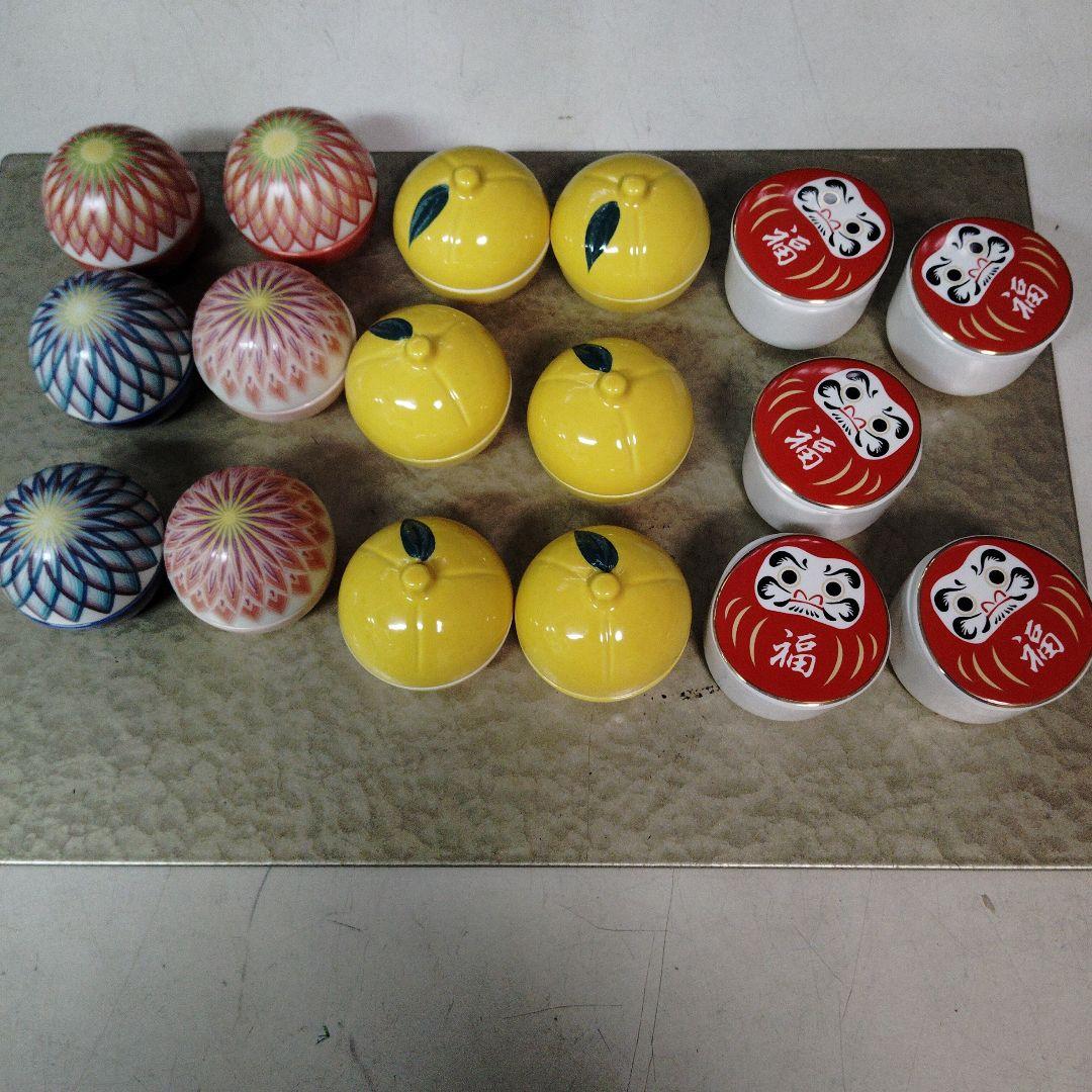 ダルマ珍味入れ5個、手毬珍味入れ６個、ゆず珍味入れ６個、新品、未使用、Ｍ