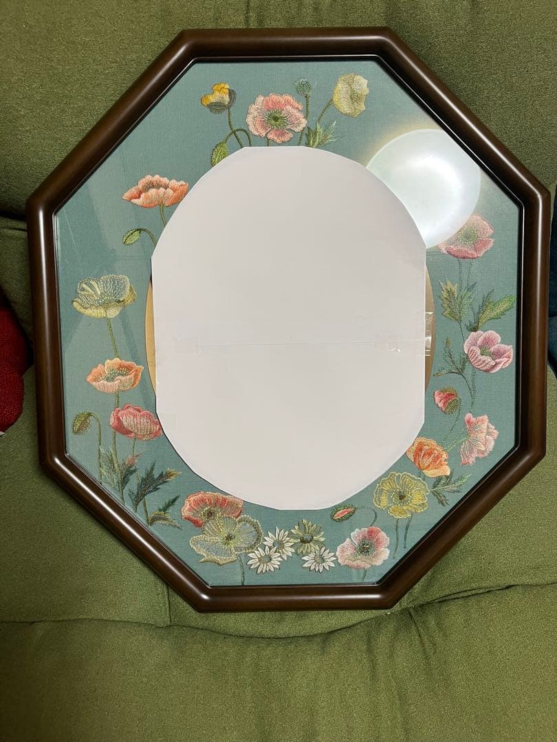 戸塚刺繍　八角形刺繍花柄ミラー