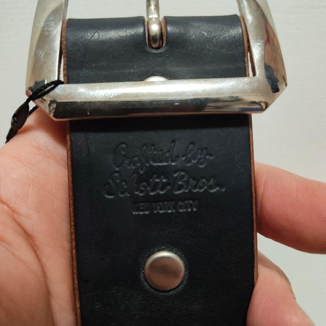 Schott Bros. レザーベルト ブラック 32 日本製 牛革 タグ箱付き