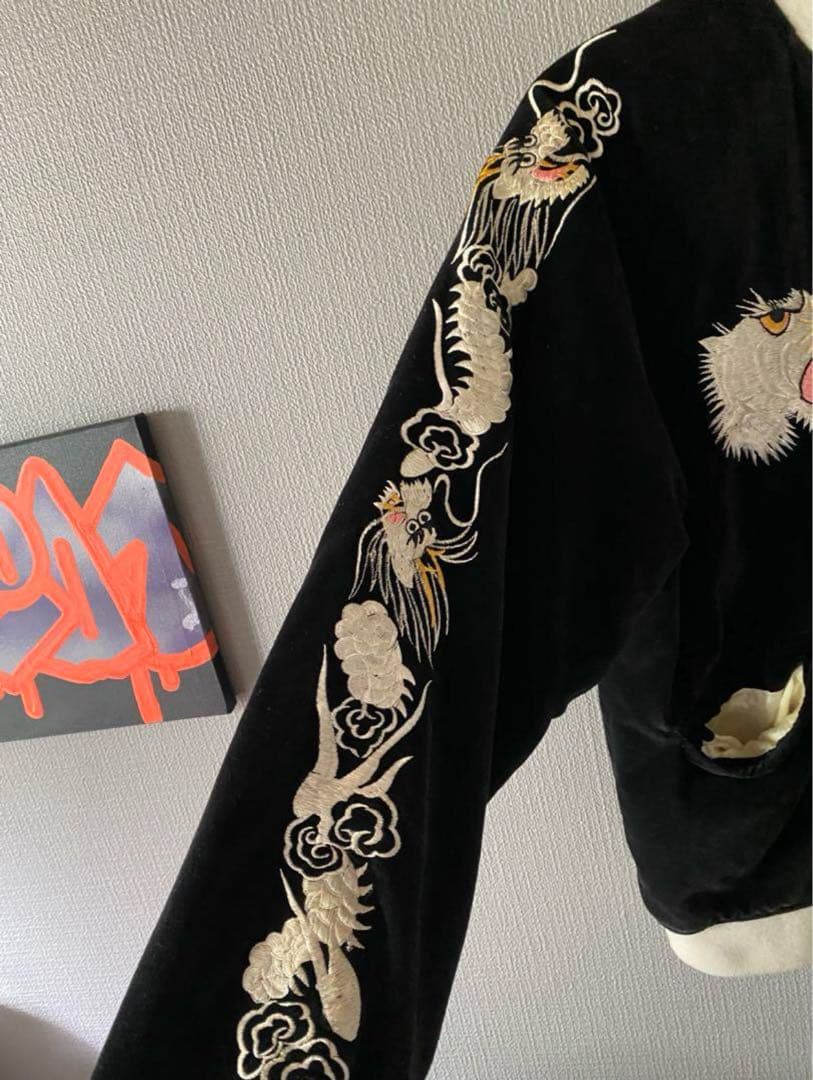 vintage リバーシブルスカジャン ブラック別珍