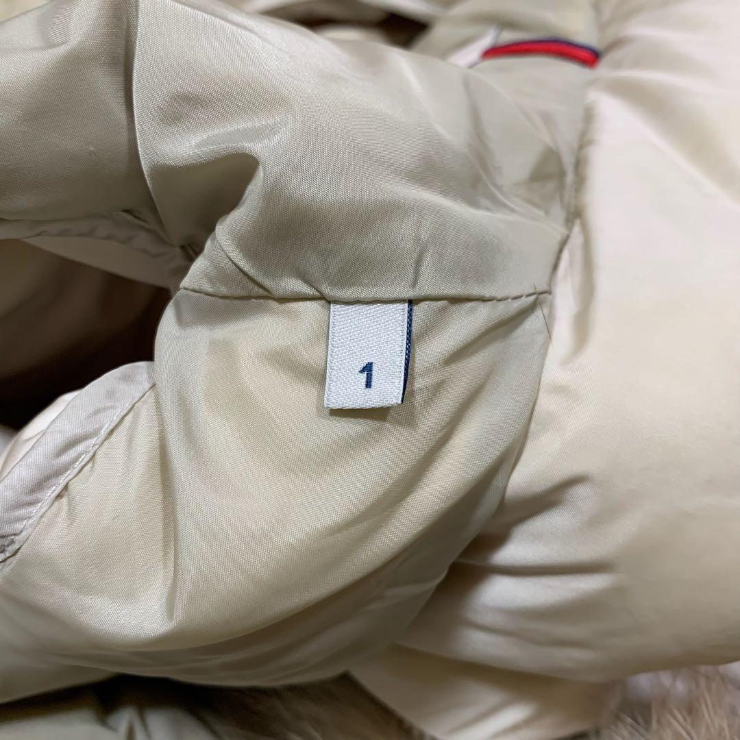 【超美品】モンクレール　 GALLINULE ファーベスト1 ベージュ5D119