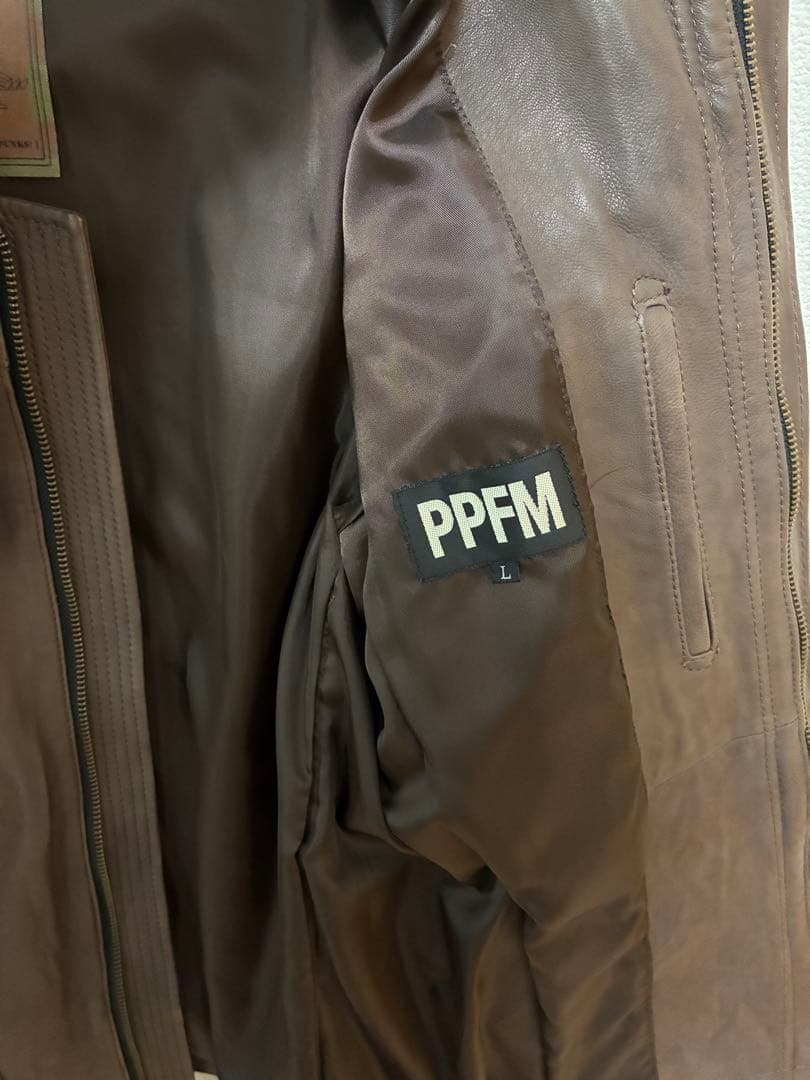 【⭐︎】PPFM 羊革　ラムレザーライダースジャケット　Lサイズ
