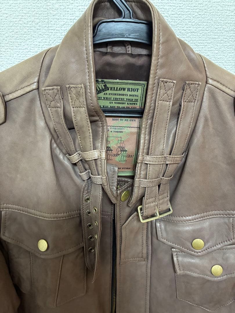 【⭐︎】PPFM 羊革　ラムレザーライダースジャケット　Lサイズ