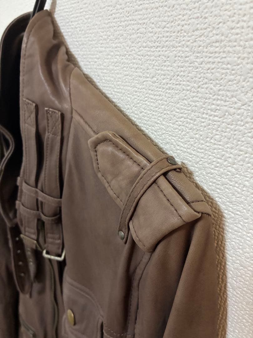 【⭐︎】PPFM 羊革　ラムレザーライダースジャケット　Lサイズ