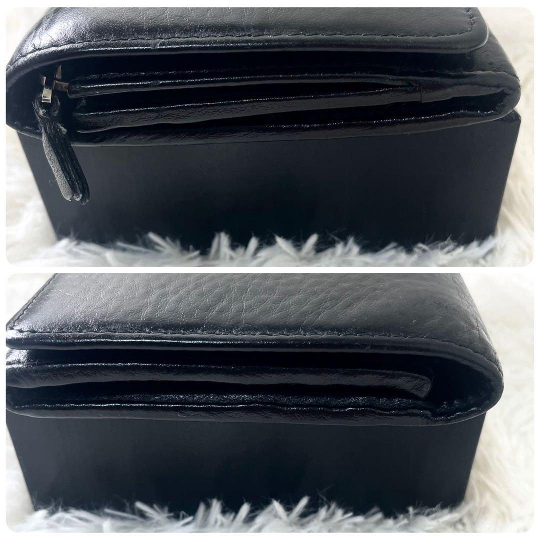 バレンシアガ　BALENCIAGA長財布　レザー　ブラック　黒　小銭入れ