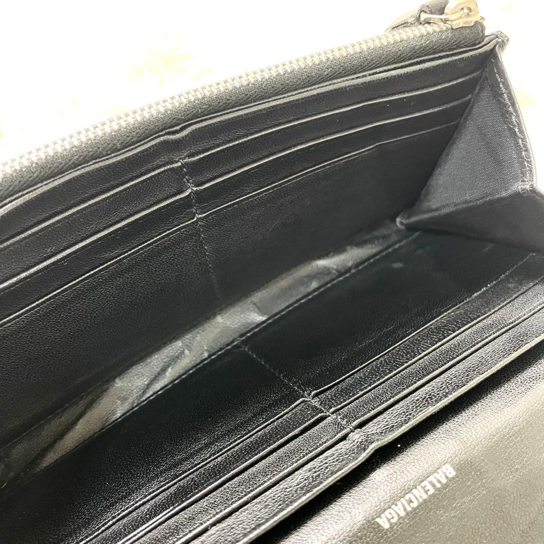 バレンシアガ　BALENCIAGA長財布　レザー　ブラック　黒　小銭入れ
