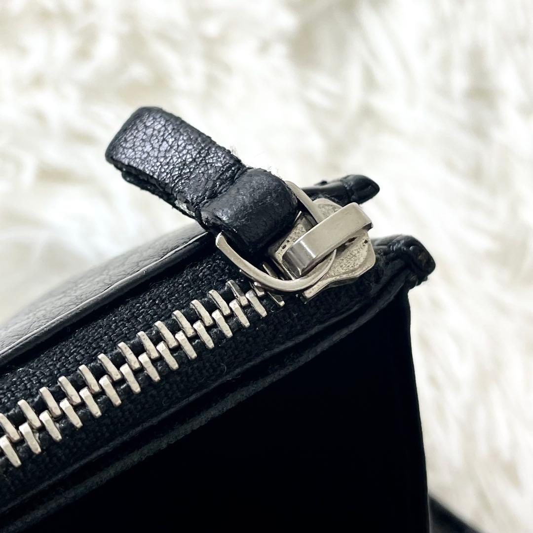 バレンシアガ　BALENCIAGA長財布　レザー　ブラック　黒　小銭入れ