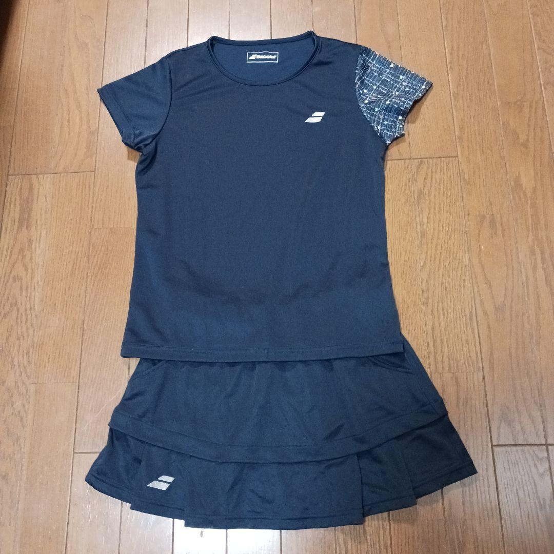 Babolat ネイビー 半袖スカート付き L