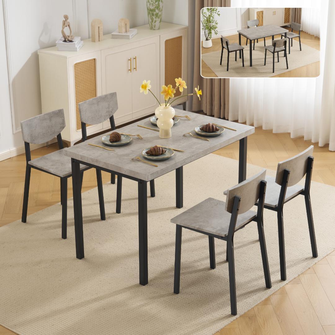 超人気✨！ダイニングセット 4人掛け5点セット 木目調　幅110　GRAY