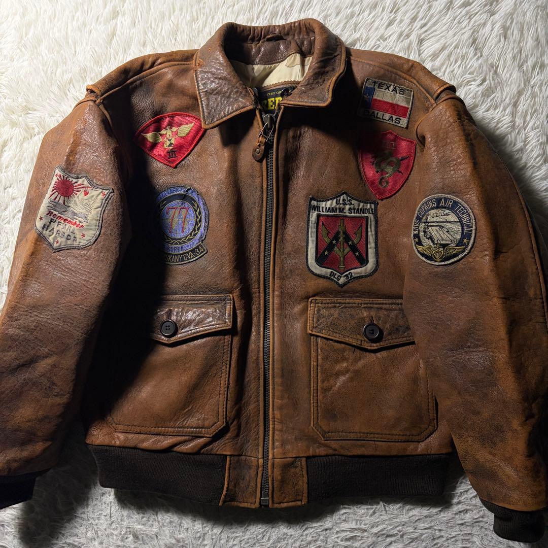 g*5様 【雰囲気抜群】フライトジャケット　 G-1 トップガン　本革　ブラウン