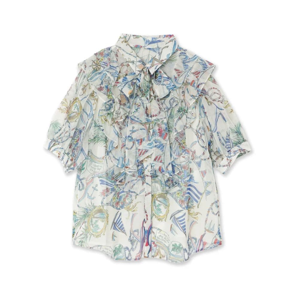 マリンPTリボンタイブラウス